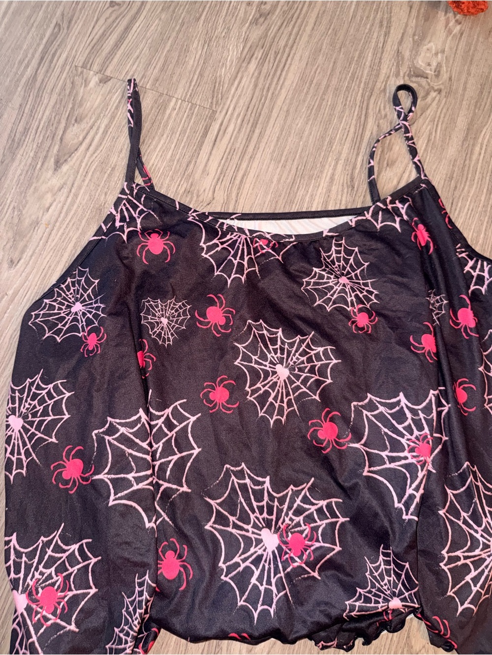 Black & Pink Spider Web Print Sleep Shorts Set - Picture 3 of 3